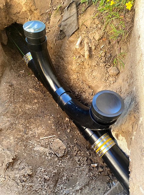 Kitchen faucet running clear water after recent plumbing repair on the supply lines